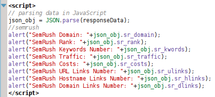 javascript parsing api results