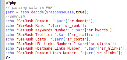 php parsing api results